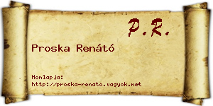 Proska Renátó névjegykártya